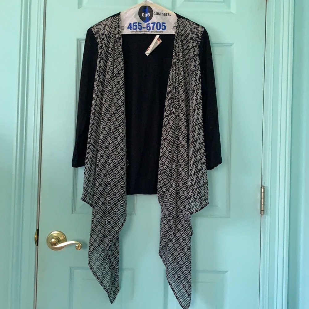 Black and White Printed Cardigan